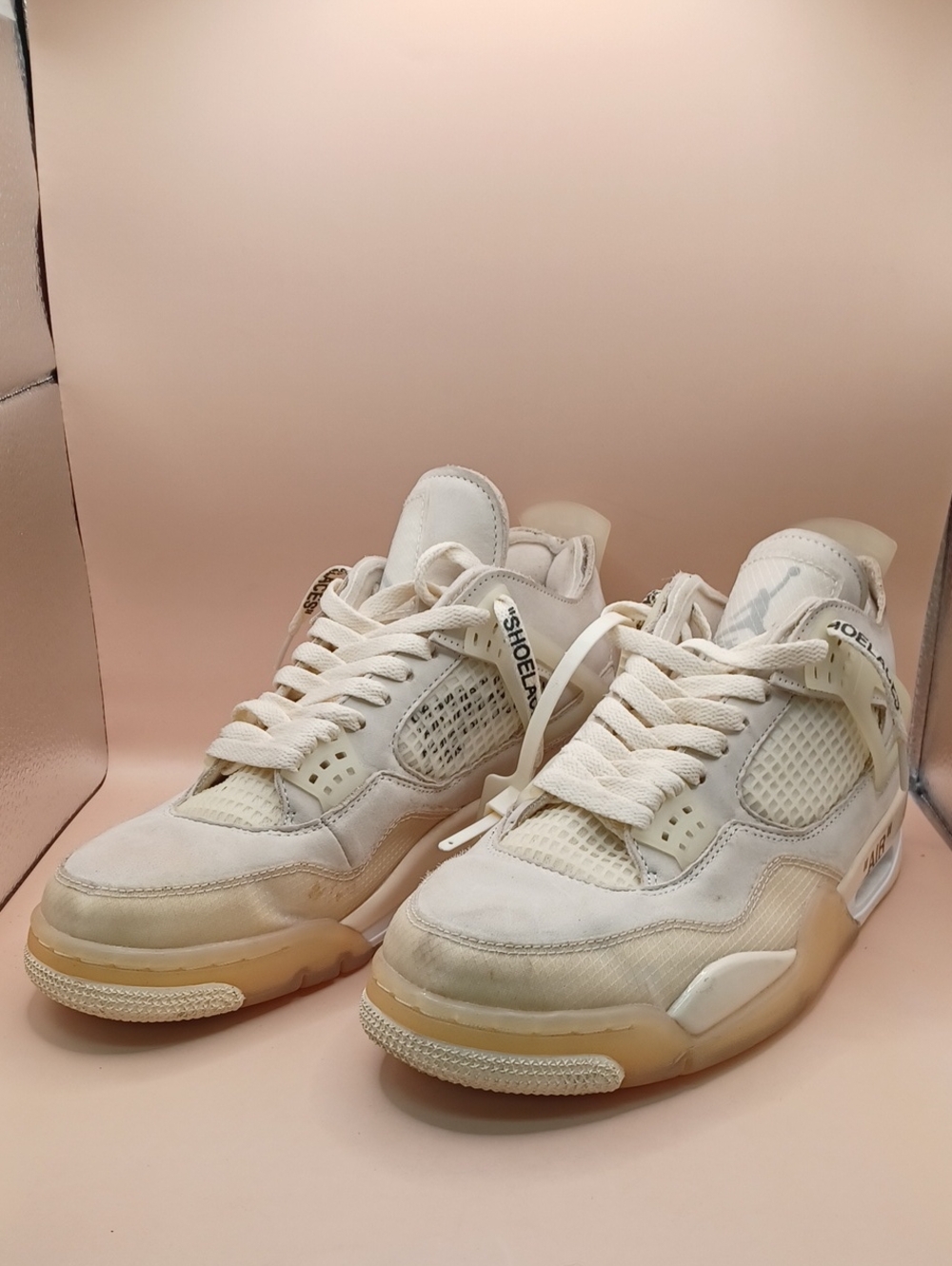 Pre-Owned Jordan 4 Retros Sneakers -Off White Sail Women Size 10.5 US CV9388-100